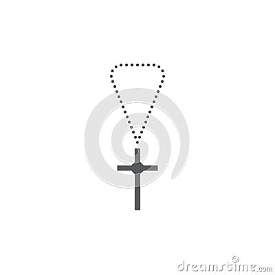 Religion cross pendant vector icon symbol religion isolated on white background Vector Illustration