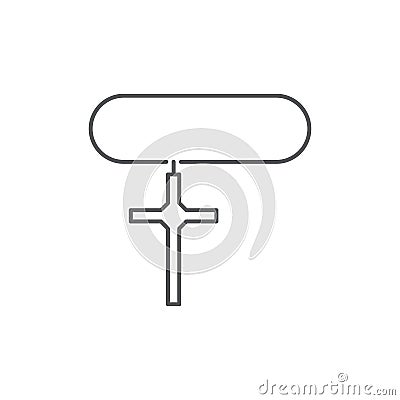 Religion cross pendant vector icon symbol religion isolated on white background Vector Illustration