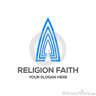 Religion faith logo design template Vector Illustration