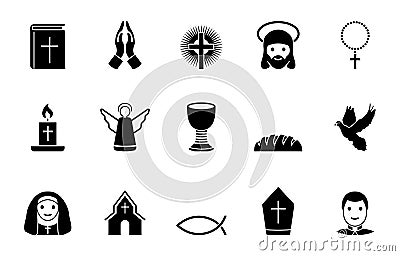 Religion icon set Stock Photo