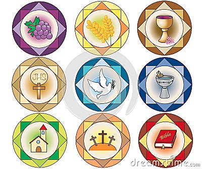 Religion icons Stock Photo