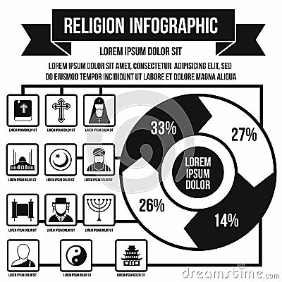 Religion infographic, simple style Vector Illustration