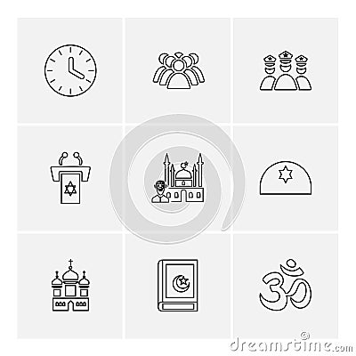 religion , networks , team , science , eps icons set vector Vector Illustration