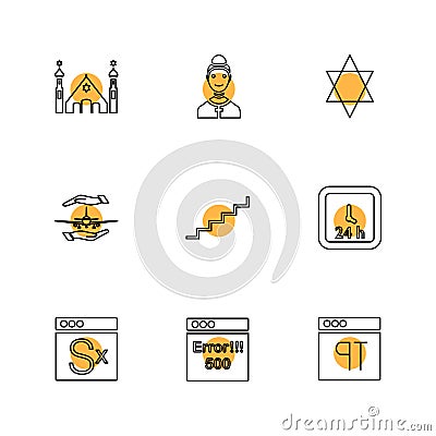 religion , networks , user interface , web , eps icons set vector Vector Illustration