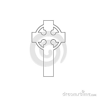 Religion symbol, Celtic cross outline icon. Element of religion symbol illustration. Signs and symbols icon can be used for web, Vector Illustration