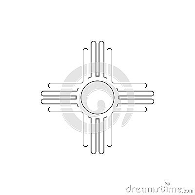 Religion symbol, native American sun outline icon. Element of religion symbol illustration. Signs and symbols icon can be used for Vector Illustration