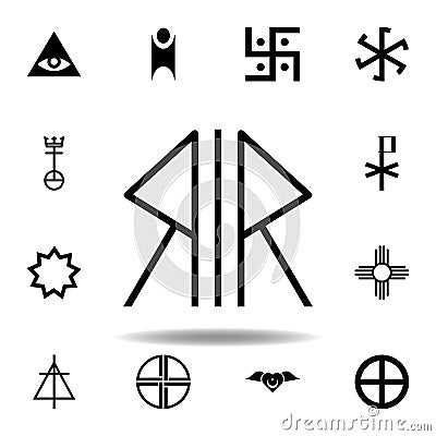 religion symbol, Nordic paganism icon. Element of religion symbol illustration. Signs and symbols icon can be used for web, logo, Cartoon Illustration