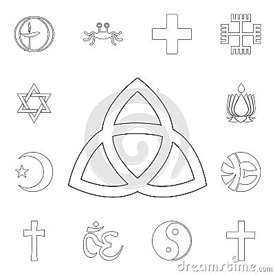 religion symbol, paganism outline icon. element of religion symbol illustration. signs and symbols icon can be used for web, logo Cartoon Illustration