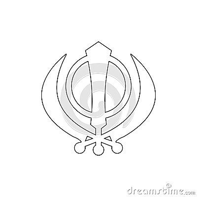 Religion symbol, Sikhism outline icon. Element of religion symbol illustration. Signs and symbols icon can be used for web, logo, Vector Illustration