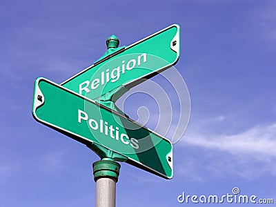 Religion VS Politics Stock Photo