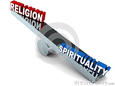 Religion vs spirituality Stock Photo