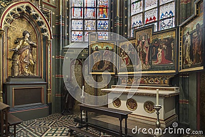 Religious artwork - Cathedral of Our Lady - Antwerp - Belgium Editorial Stock Photo