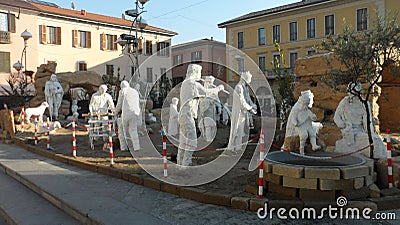 The religious crib of Catholic faith at Busto Arsizio, Italy Editorial Stock Photo