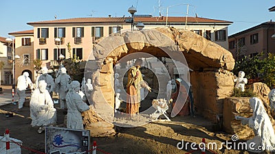 The religious crib of Catholic faith at Busto Arsizio, Italy Editorial Stock Photo