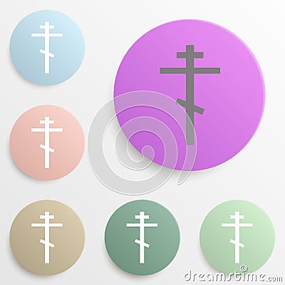 Religious cross badge color set. Simple glyph, flat vector of web icons for ui and ux, website or mobile application Stock Photo