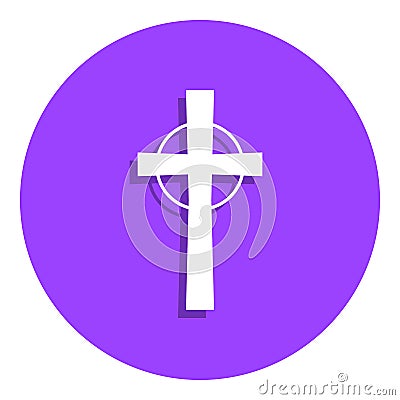 Religious cross badge icon. Simple glyph, flat vector of web icons for ui and ux, website or mobile application Stock Photo