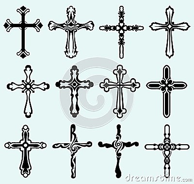 Religious cross design collection Vector Illustration