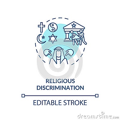 Religious discrimination concept icon Vector Illustration