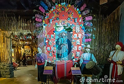 Religious display with musicians, Finca La Azotea, La Antigua, Guatemala Editorial Stock Photo