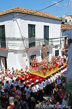 Religious Festival Procession, Marbella. Editorial Stock Photo