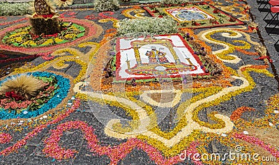 Religious flower art in Taormina Sicily Italy Editorial Stock Photo