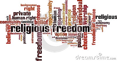 Religious freedom word cloud Vector Illustration