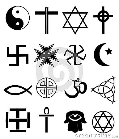 Religious icons set Vector Illustration