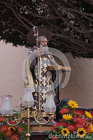 Religious image of San Antonio Abad Stock Photo