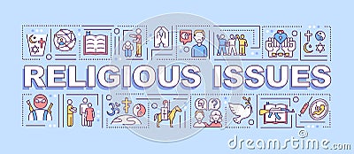 Religious issues word concepts banner Vector Illustration