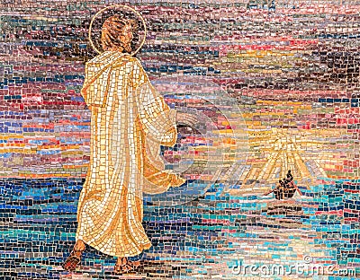 Religious mosaic of Jesus Christ Stock Photo