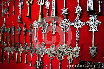 Religious objects, crosses, Ethiopia Stock Photo