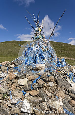 Ovoo Khadag Mongolia Stones Stock Photo