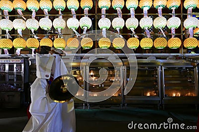 Busan, Korea-May 4, 2017: Religious Performers at Samgwangsa Temple Editorial Stock Photo
