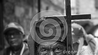 ETHIOPIAN PILGRIMS WORSHIP JESUS CHRIST IN JERUSALEM DURING CHRISTMAS Editorial Stock Photo