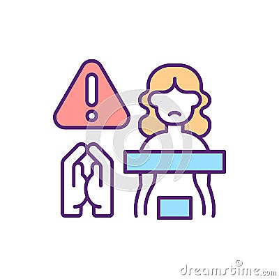 Religious pressure on female sexuality RGB color icon Vector Illustration