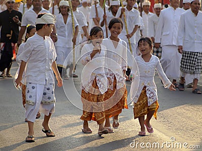 Religious procession in bali Editorial Stock Photo