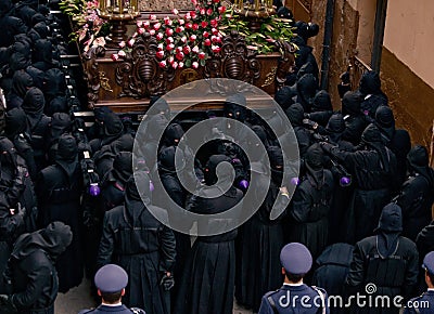 Religious processions in Holy Week. Spain Editorial Stock Photo
