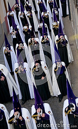 Religious processions in Holy Week. Spain Editorial Stock Photo