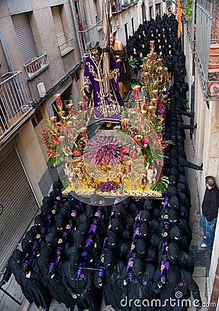 Religious processions in Holy Week. Spain Editorial Stock Photo