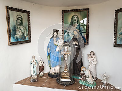 Religious and sacral decoration in christian catholic church and chapel Editorial Stock Photo