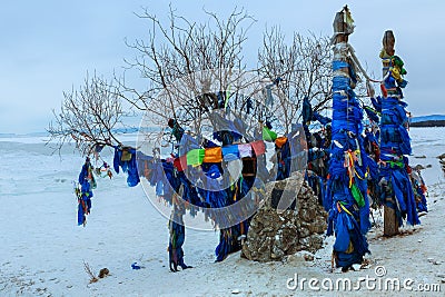 Religious and sacred places in traditional culture of the Buryats. Nose sturgeon. Stock Photo