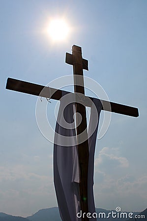 Religious scene crux Stock Photo