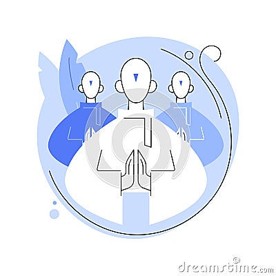 Religious sect abstract concept vector illustration. Vector Illustration