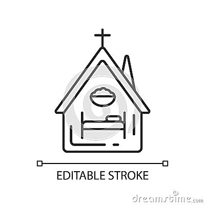Religious shelter linear icon Vector Illustration
