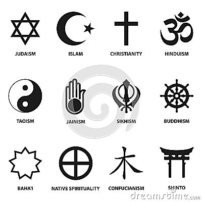 Religious sign and symbols Vector Illustration