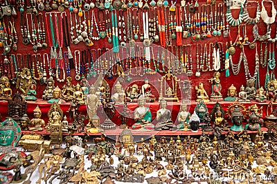 Religious souvenirs for sale at Alchi Monastery , Ladakh ,India. Stock Photo