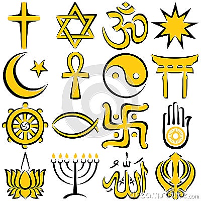 Religious Symbols Vector Illustration