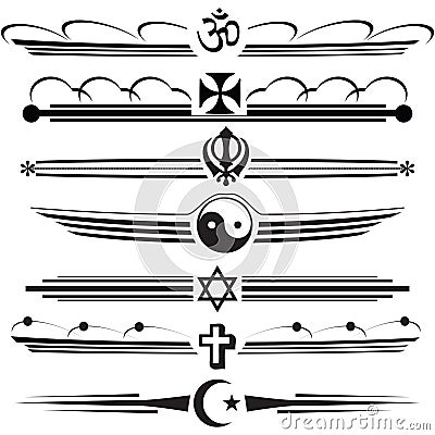 Religious symbols Vector Illustration