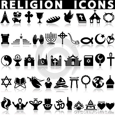 Religious symbols around the world Vector Illustration