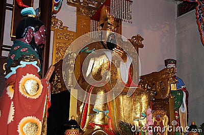 Religious symbols in China temple. Stock Photo